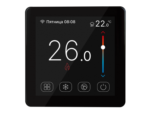 Kiptover KTCS треморегулятор теплого пола Wi-FI, Черный