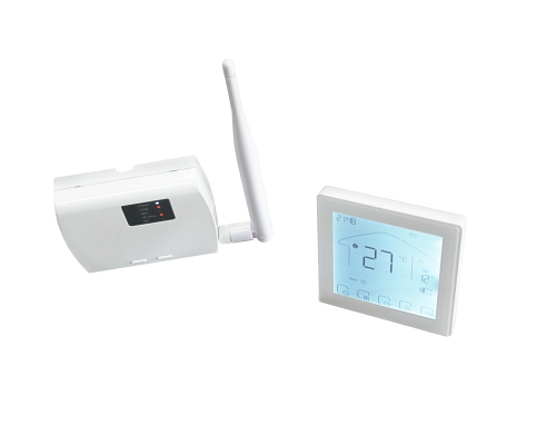 Kiptover KTW Комнатный термостат беспроводной, с аккумулятором, 3А, сухой контакт, для котла, Wi-Fi, Черный