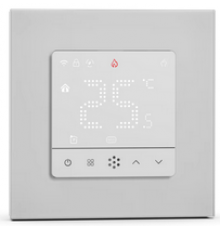 Kiptover F19 терморегулятор для теплого пола электронный сенсорный, рамка 55x55, Wi-Fi, Белый