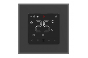 Kiptover F19 терморегулятор для теплого пола электронный сенсорный, рамка 55x55, Wi-Fi, Черный