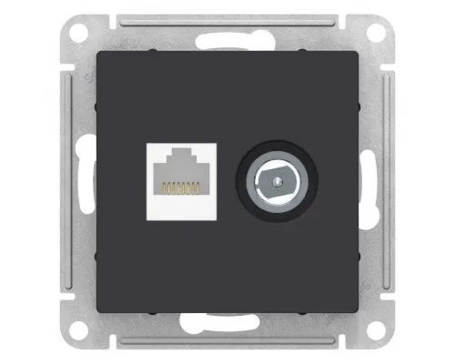 Розетка компьютерная + телевизионная 2-м AtlasDesign RJ45 кат.5E + TV механизм карбон SE ATN001089 Розетка компьютерная + телевизионная 2-м AtlasDesign RJ45 кат.5E + TV механизм карбон SE ATN001089