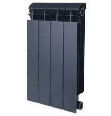 Global STYLE PLUS 500 4 секции радиатор биметаллический боковое подключение (цвет cod.07 grigio scuro opaco mettalizzato 2748 (черный))